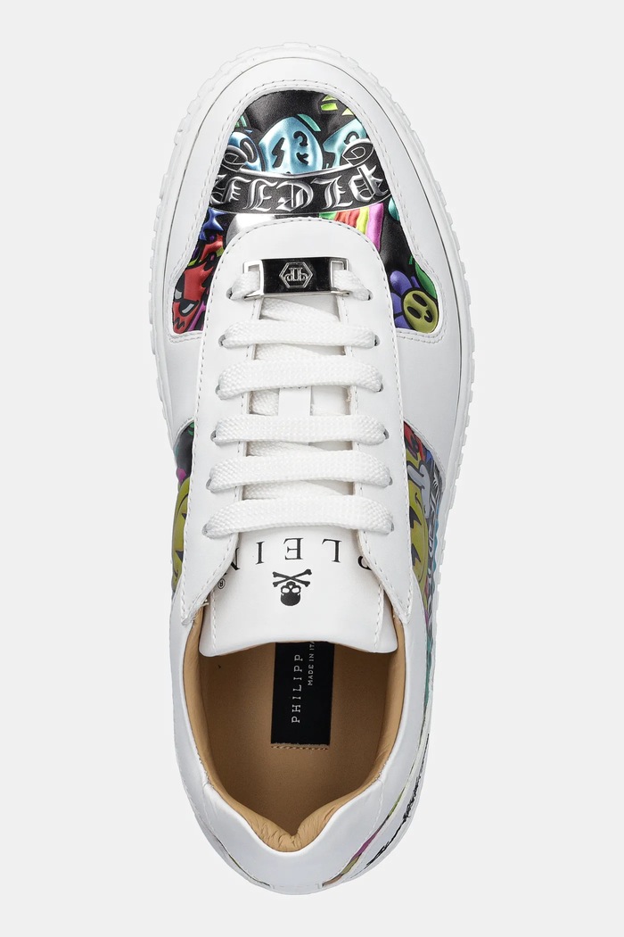 Philipp Plein sneakersy skórzane Nappa Lo-Top Smile biały USC0663.PLE010N.01