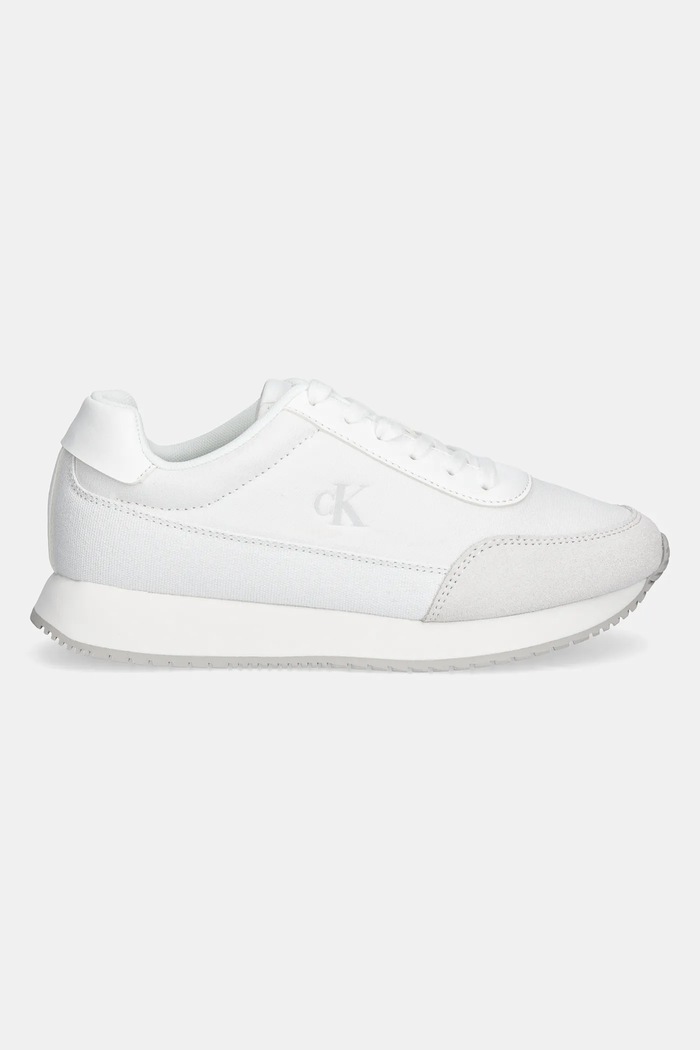 Sneakers boty Calvin Klein Jeans RETRO RUNNER LOW LACEUP CANVAS YW0YW01888 bílá SS25