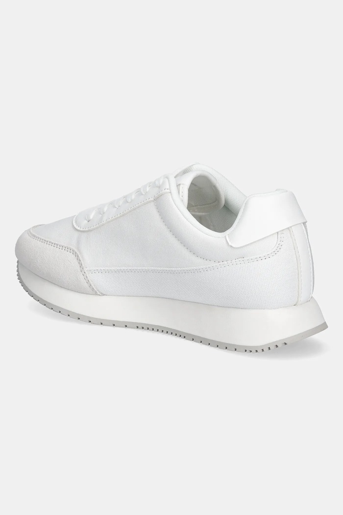 Boty Sneakers boty Calvin Klein Jeans RETRO RUNNER LOW LACEUP CANVAS YW0YW01888 bílá