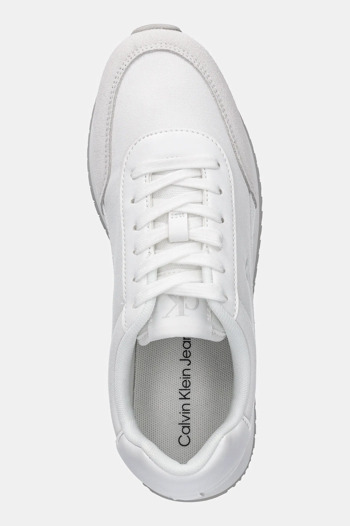 Sneakers boty Calvin Klein Jeans RETRO RUNNER LOW LACEUP CANVAS bílá YW0YW01888