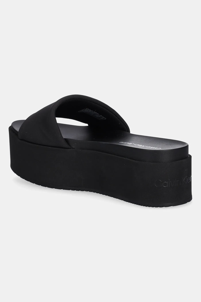 Obuwie Calvin Klein Jeans klapki FLATFORM SANDAL SLIDE IN NYLON YW0YW01791 czarny