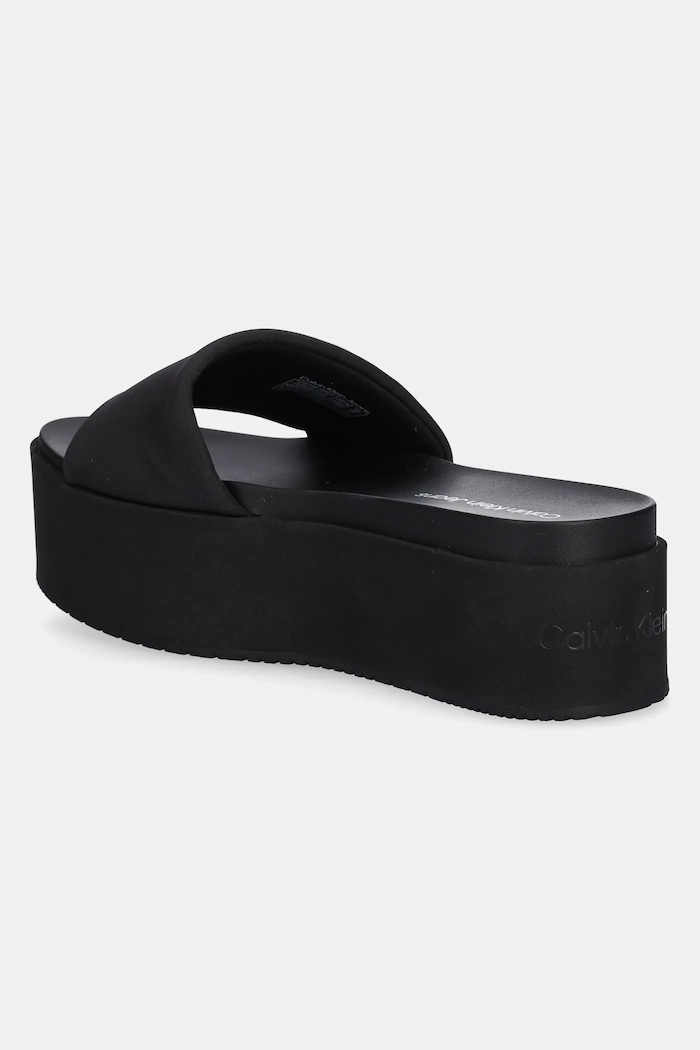 Obuwie Calvin Klein Jeans klapki FLATFORM SANDAL SLIDE IN NYLON YW0YW01791 czarny