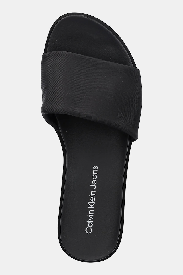 Calvin Klein Jeans klapki FLATFORM SANDAL SLIDE IN NYLON czarny YW0YW01791