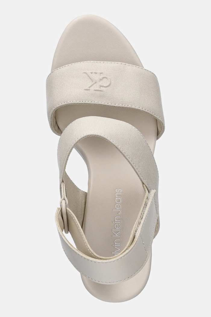 Sandále Calvin Klein Jeans WEDGE SANDAL WEBBING IN béžová YW0YW01790