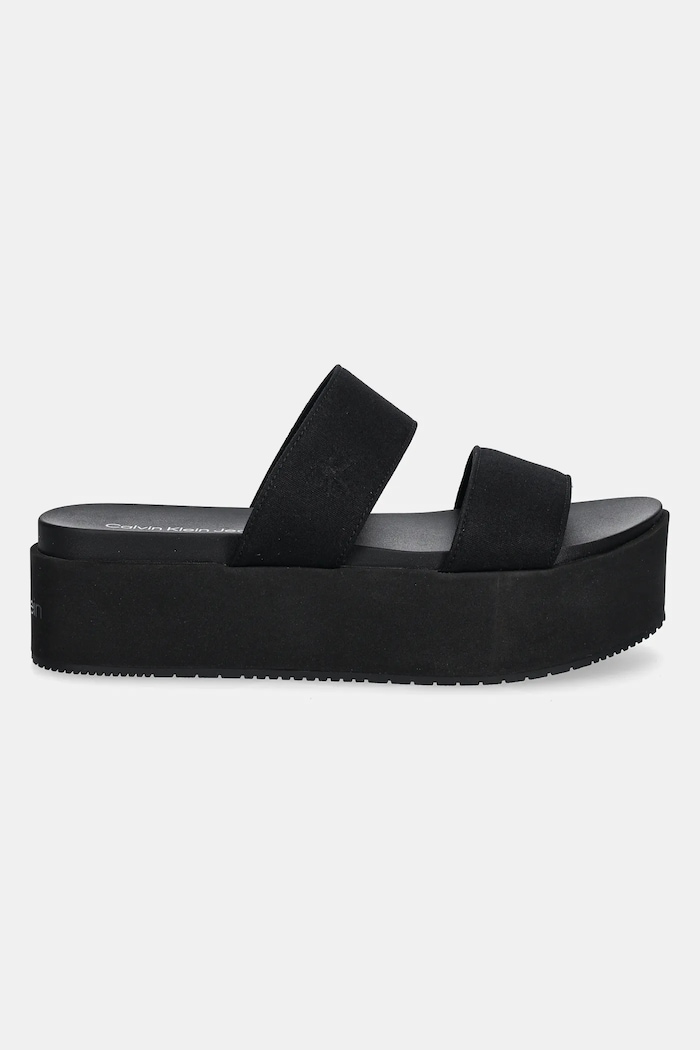 Šľapky Calvin Klein Jeans FLATFORM SANDAL WEBBING IN YW0YW01789 čierna SS25