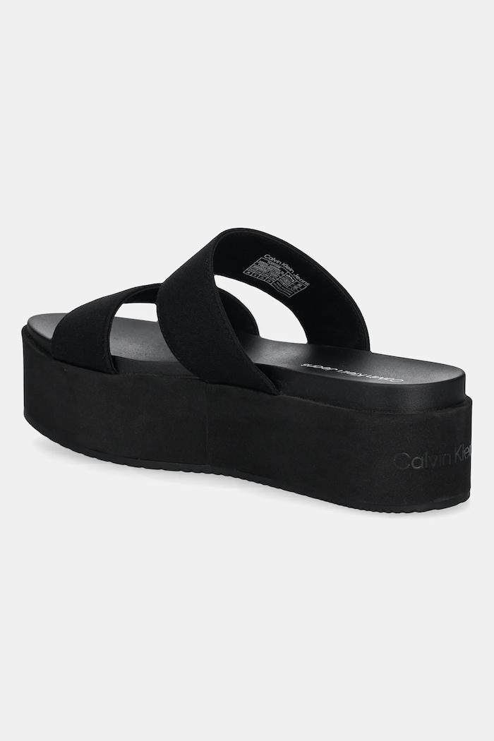 Obuv Šľapky Calvin Klein Jeans FLATFORM SANDAL WEBBING IN YW0YW01789 čierna
