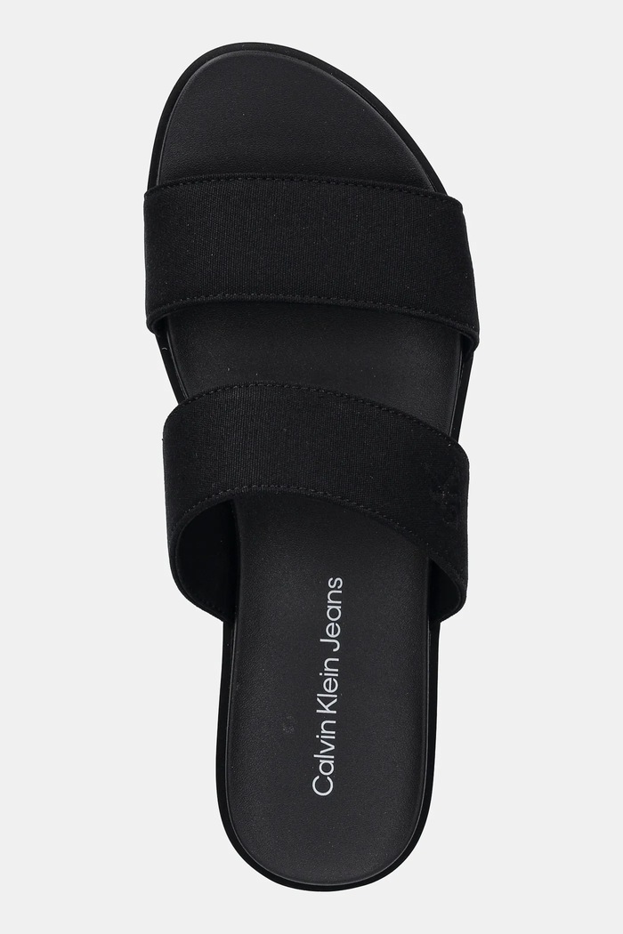 Šľapky Calvin Klein Jeans FLATFORM SANDAL WEBBING IN čierna YW0YW01789