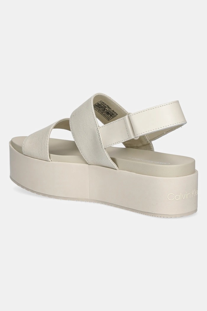 Obuwie Calvin Klein Jeans sandały FLATFORM SANDAL SLING IN YW0YW01788 beżowy