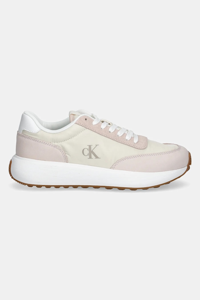 Sneakers Calvin Klein Jeans ATHLEISURE RUNNER LACEUP MIX WN YW0YW01774 μπεζ SS25
