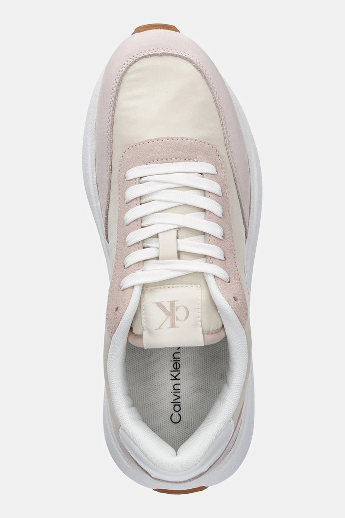 Sneakers Calvin Klein Jeans ATHLEISURE RUNNER LACEUP MIX WN μπεζ YW0YW01774