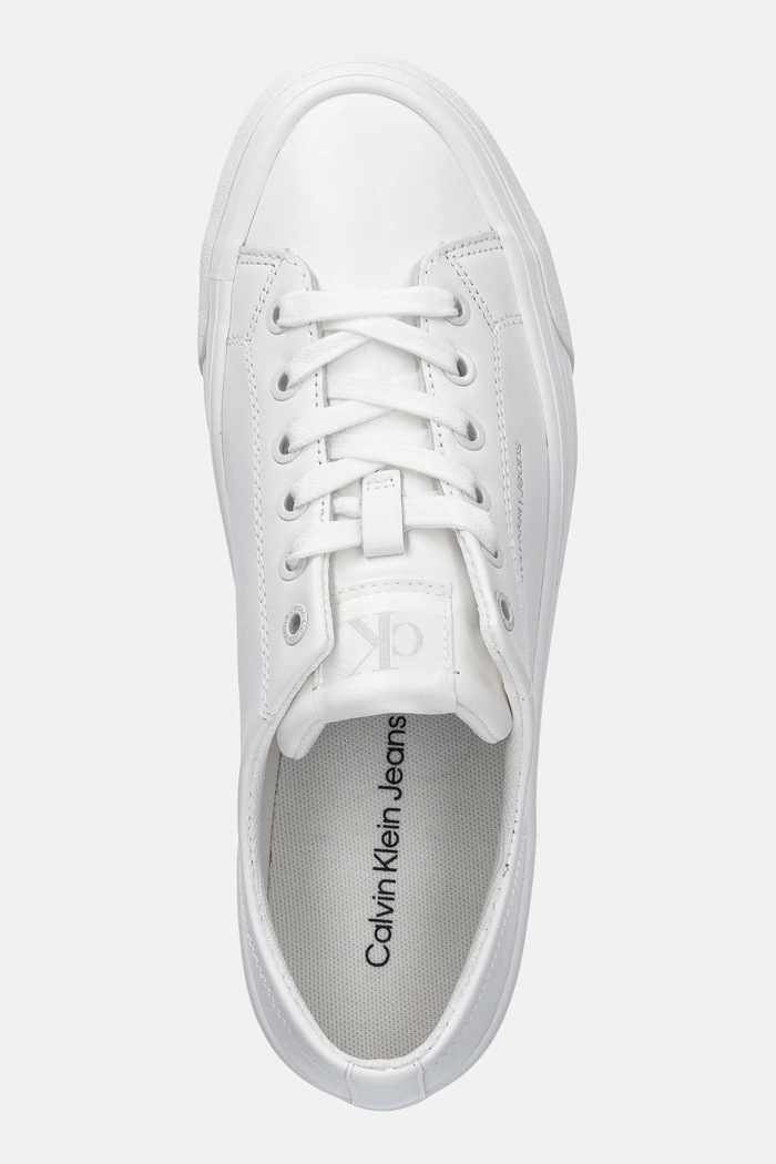 Sneakers VULC FLATFORM LOW MG LTH Calvin Klein Jeans YW0YW01771 alb