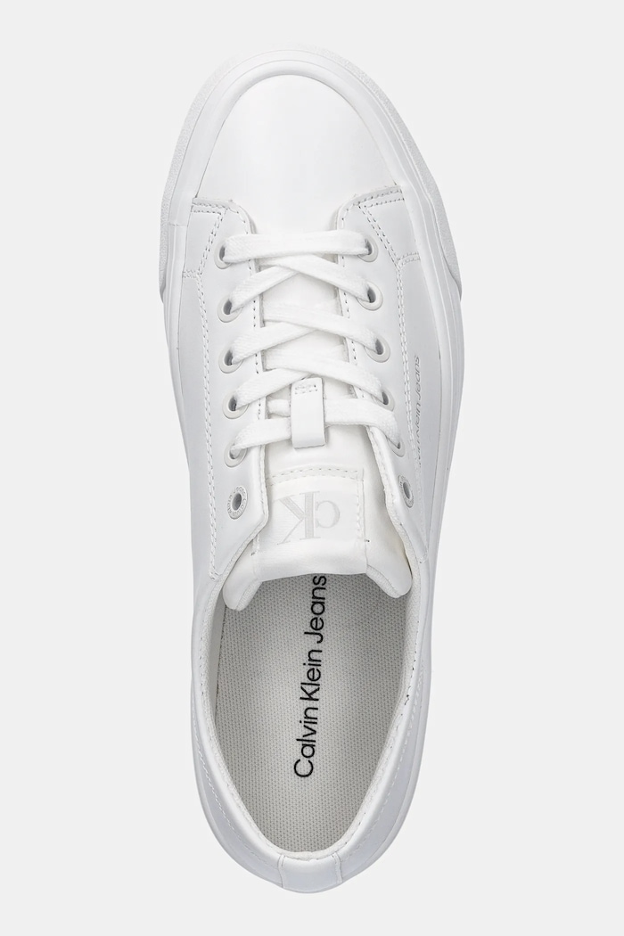 Sneakers VULC FLATFORM LOW MG LTH Calvin Klein Jeans YW0YW01771 alb
