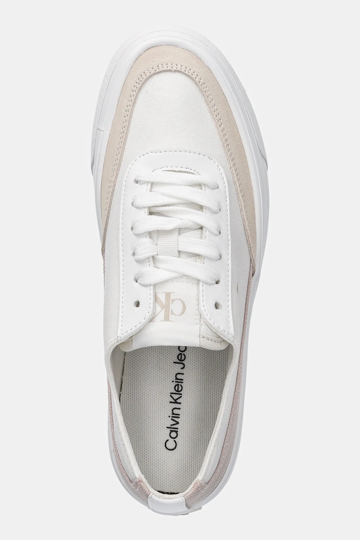 Πάνινα παπούτσια Calvin Klein Jeans VULC FLATFORM LOW CV MIX MG λευκό YW0YW01770