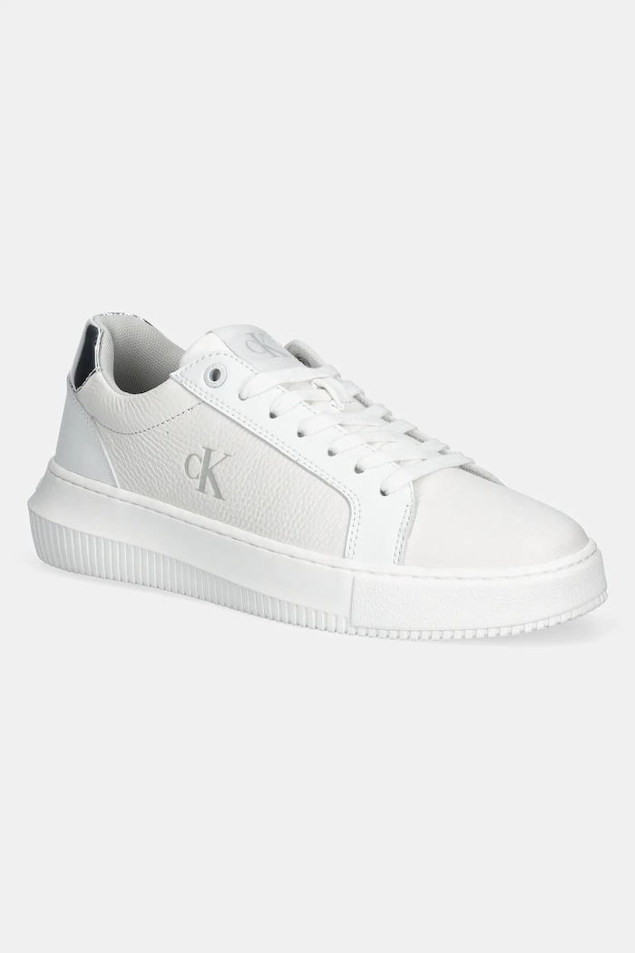 Маратонки Calvin Klein Jeans CHUNKY CUPSOLE LOW MG гладка кожа бял YW0YW01769