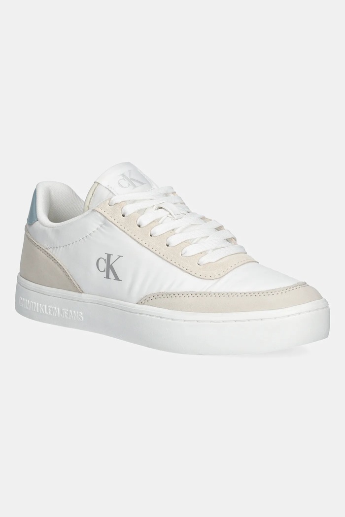 Маратонки Calvin Klein Jeans CLASSIC CUPSOLE MIX IN велур бял YW0YW01767