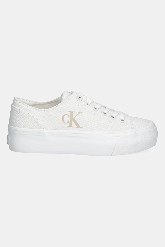 Calvin Klein Jeans VULC FLATFORM LOW CV MG sneakers da donna YW0YW01763 bianco SS26