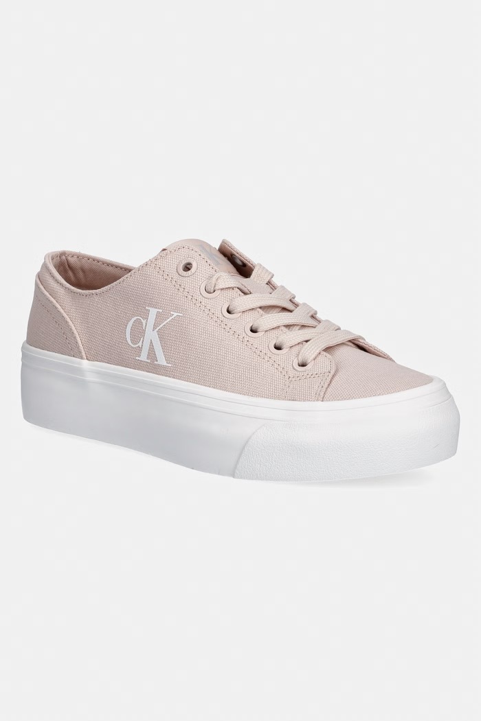 Calvin Klein Jeans VULC FLATFORM LOW CV MG teniși de femei roz YW0YW01763