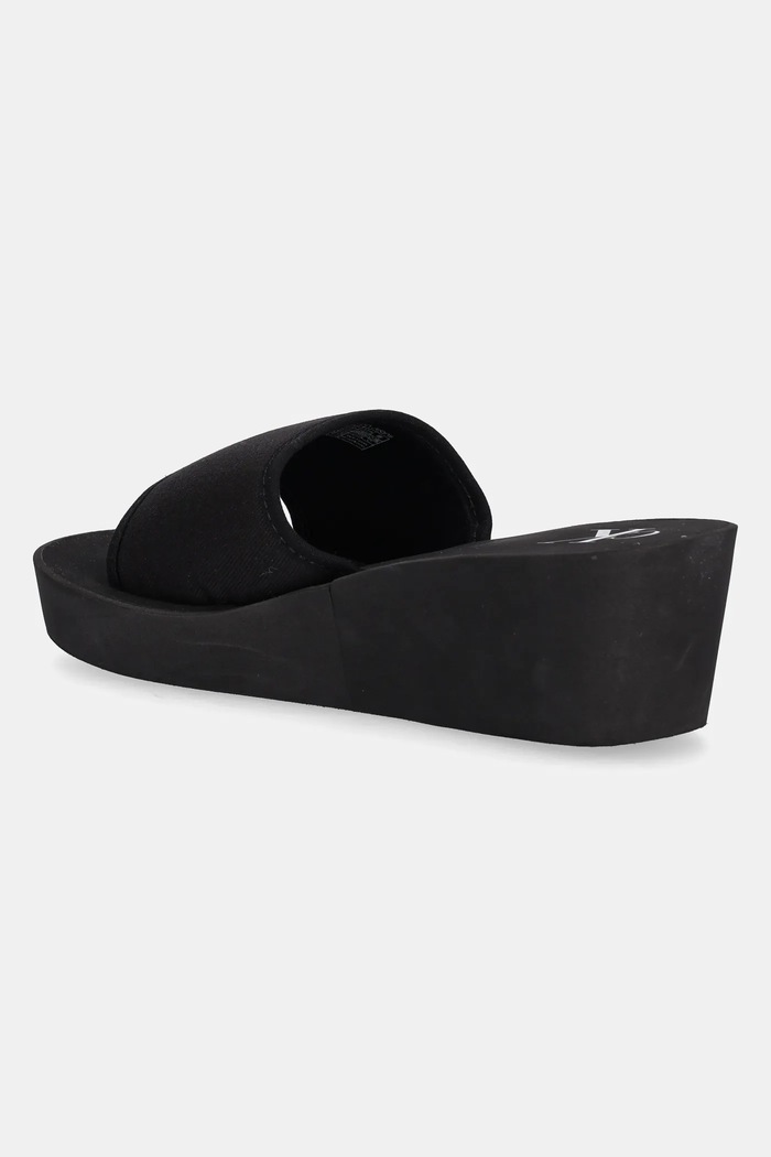Obuwie Calvin Klein Jeans klapki BEACH WEDGE SLIDE CANVAS YW0YW01725 czarny
