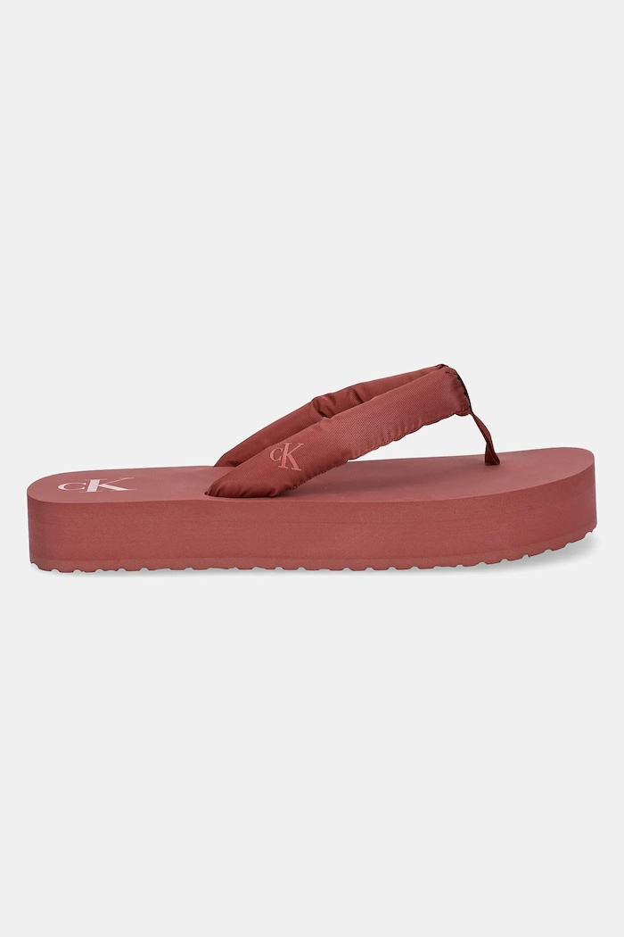 Джапанки Calvin Klein Jeans BEACH SANDAL FLATFORM TTXR SATIN YW0YW01723 розов SS25