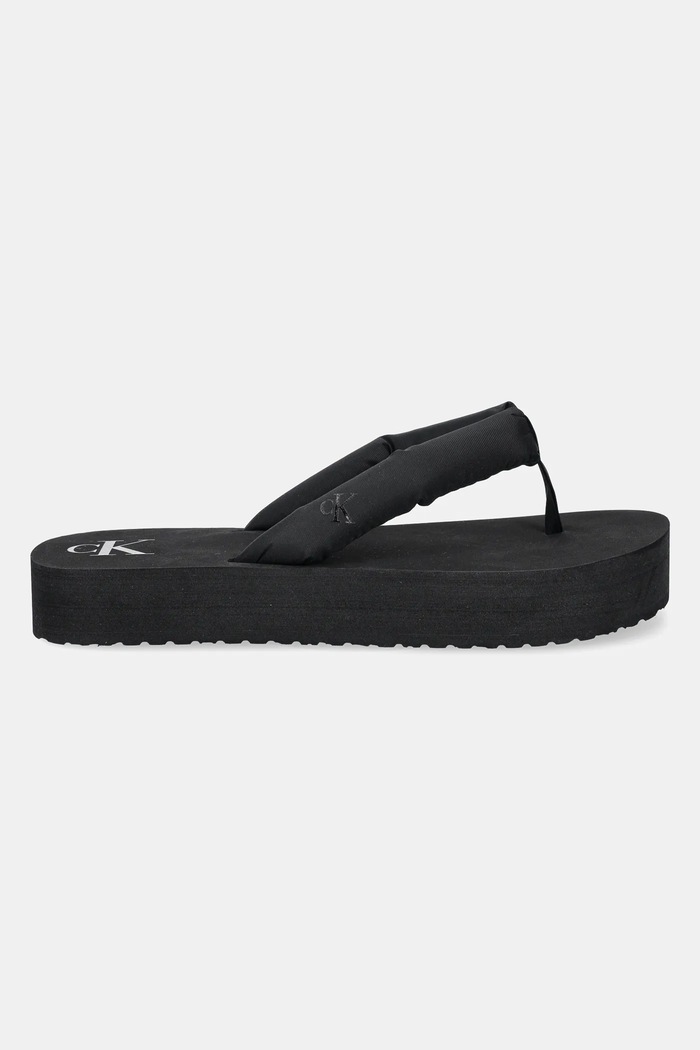 Σαγιονάρες Calvin Klein Jeans BEACH SANDAL FLATFORM TTXR SATIN YW0YW01723 μαύρο SS25