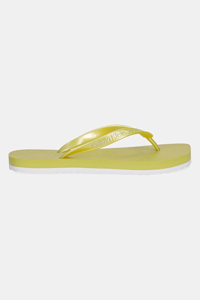 Calvin Klein Jeans japonki THONG+ TPU METALLIC YW0YW01720 zielony SS25