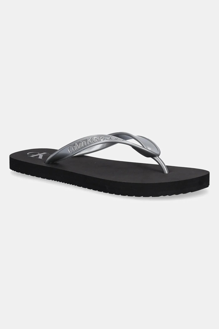 Calvin Klein Jeans japonki BEACH SANDAL MONOLOGO TPU syntetyczny srebrny YW0YW01719