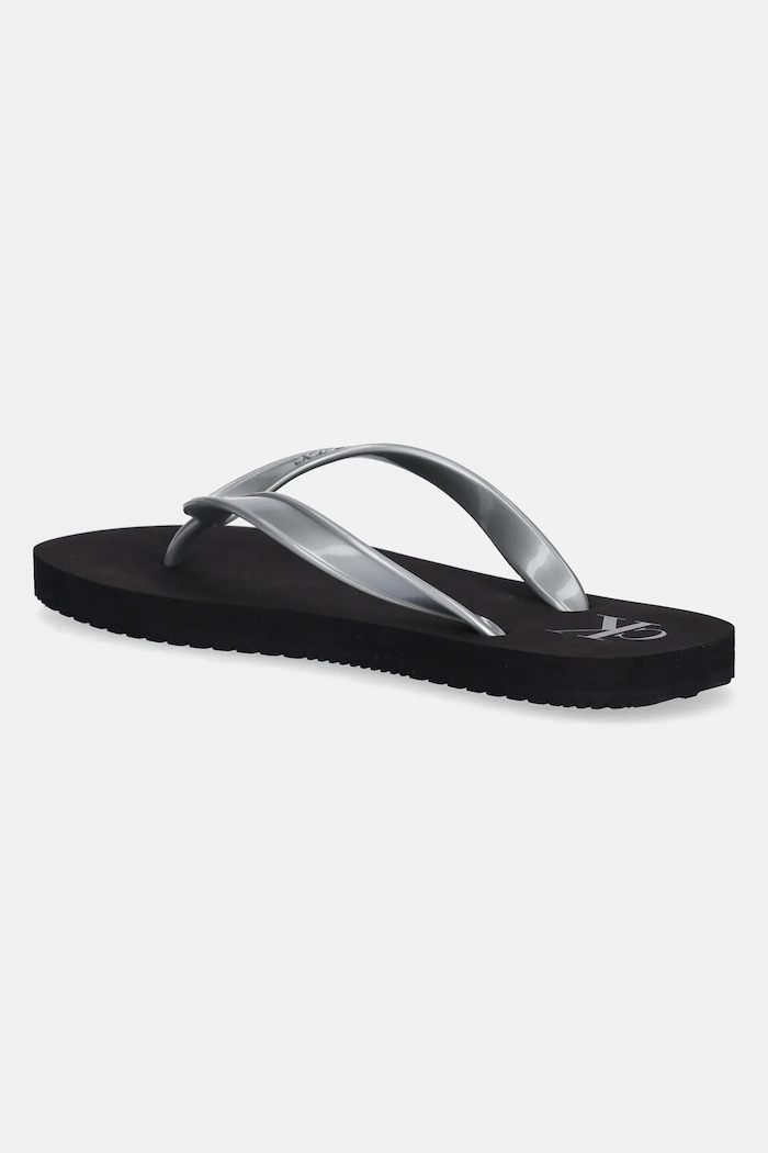 Obuwie Calvin Klein Jeans japonki BEACH SANDAL MONOLOGO TPU YW0YW01719 srebrny