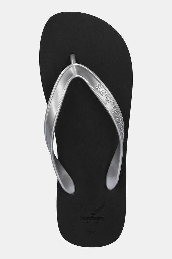 Calvin Klein Jeans japonki BEACH SANDAL MONOLOGO TPU srebrny YW0YW01719