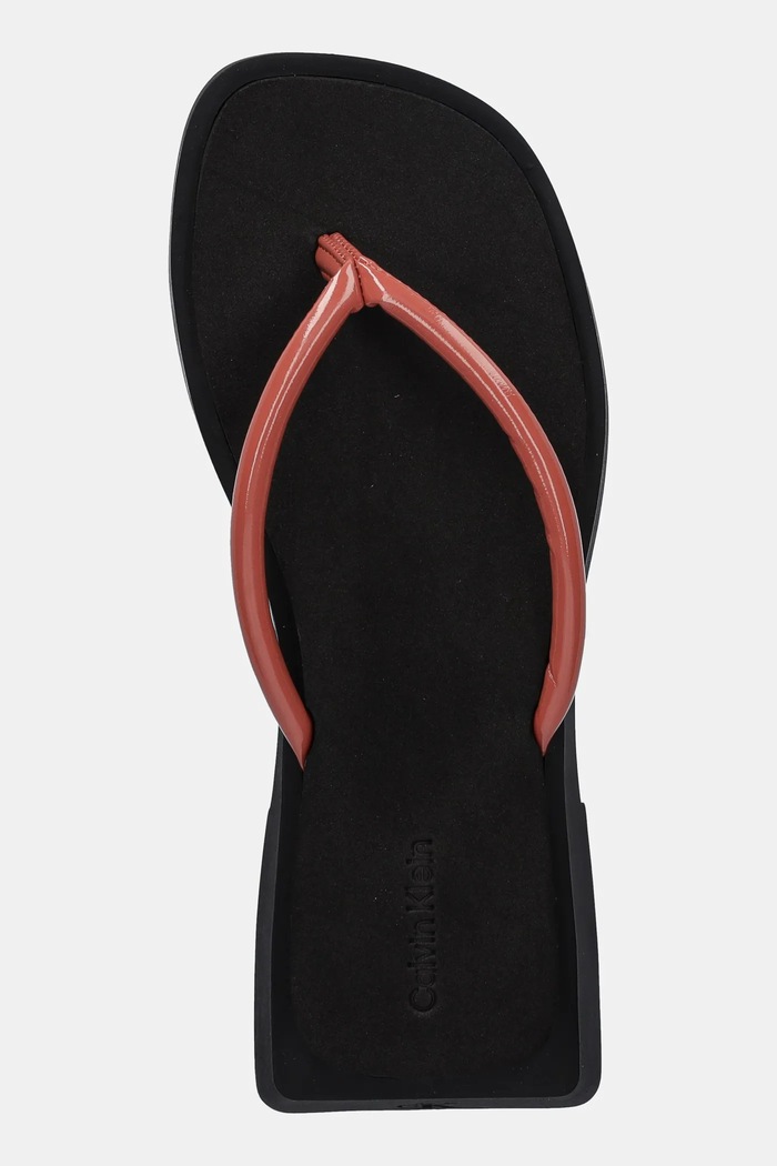 Calvin Klein Jeans japonki SQ LOW WEDGE SANDAL STITCH różowy YW0YW01716