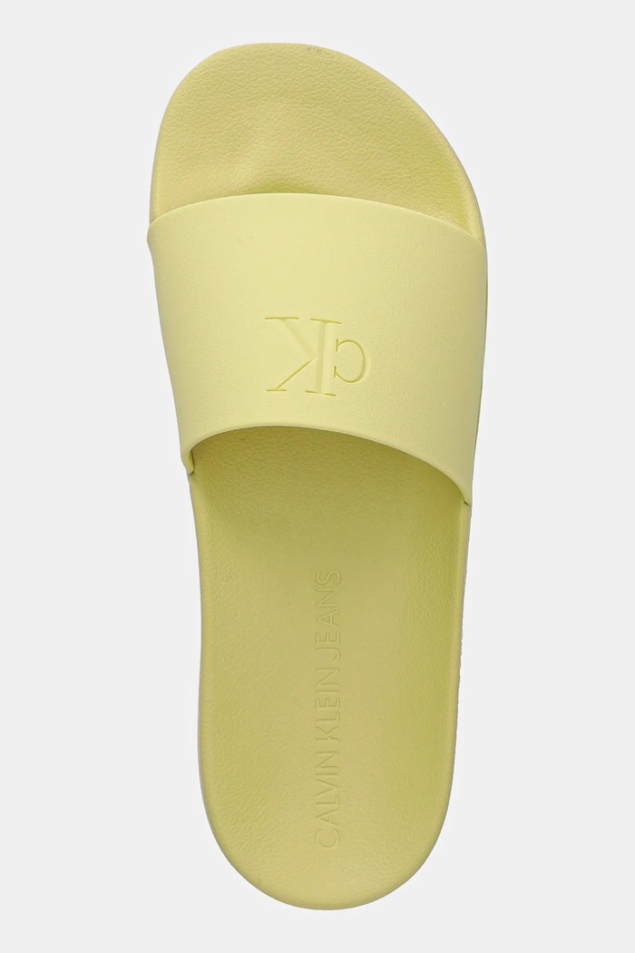 Šľapky Calvin Klein Jeans SLIDE MONOGRAM TPU zelená YW0YW01715