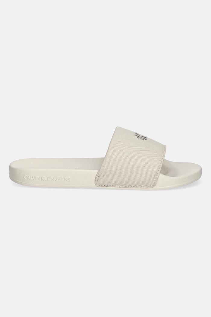 Calvin Klein Jeans klapki SLIDE MONOGRAM HARDWARE YW0YW01713 beżowy SS25