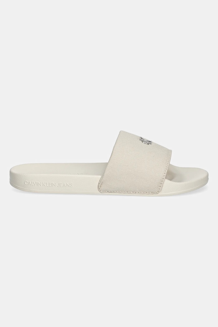 Calvin Klein Jeans klapki SLIDE MONOGRAM HARDWARE YW0YW01713 beżowy SS25
