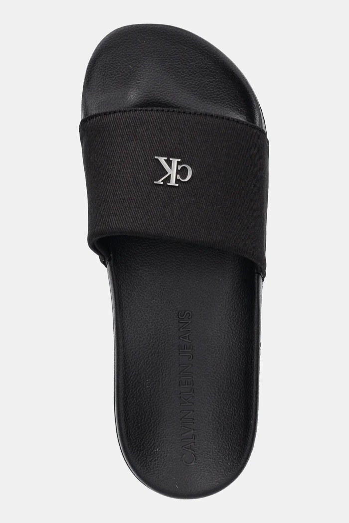 Calvin Klein Jeans klapki SLIDE MONOGRAM HARDWARE czarny YW0YW01713