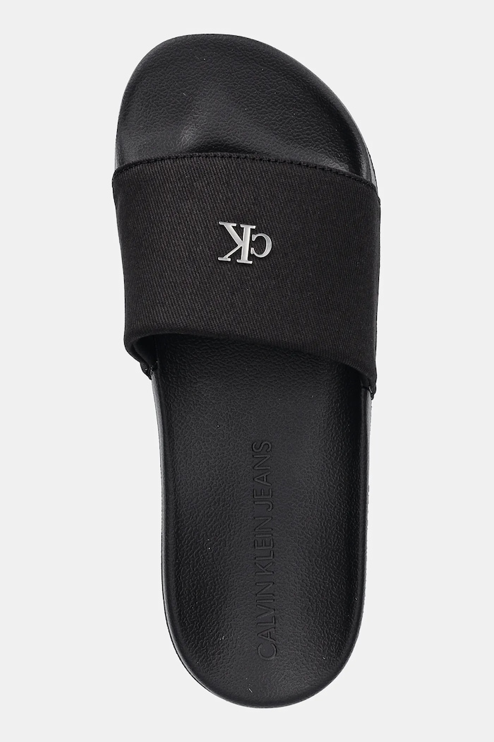 Calvin Klein Jeans klapki SLIDE MONOGRAM HARDWARE czarny YW0YW01713