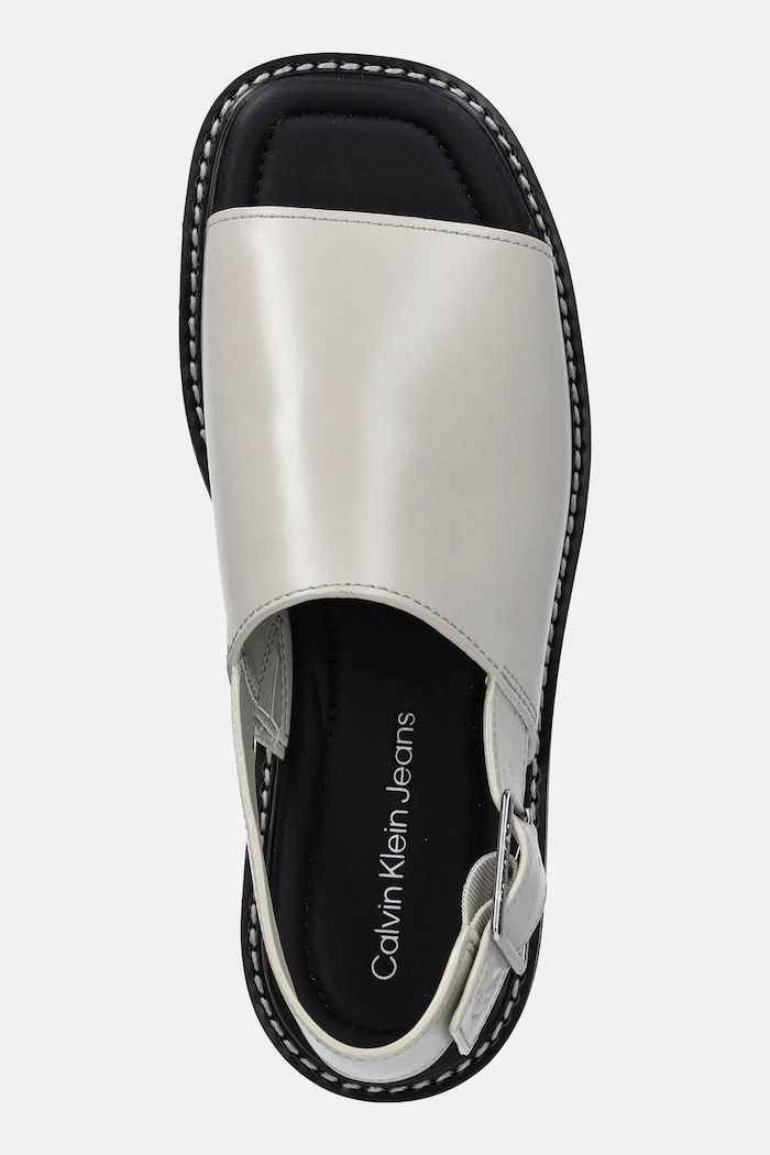 Σανδάλια Calvin Klein Jeans SQ MOLDED SANDAL SLING MG LTH μπεζ YW0YW01711