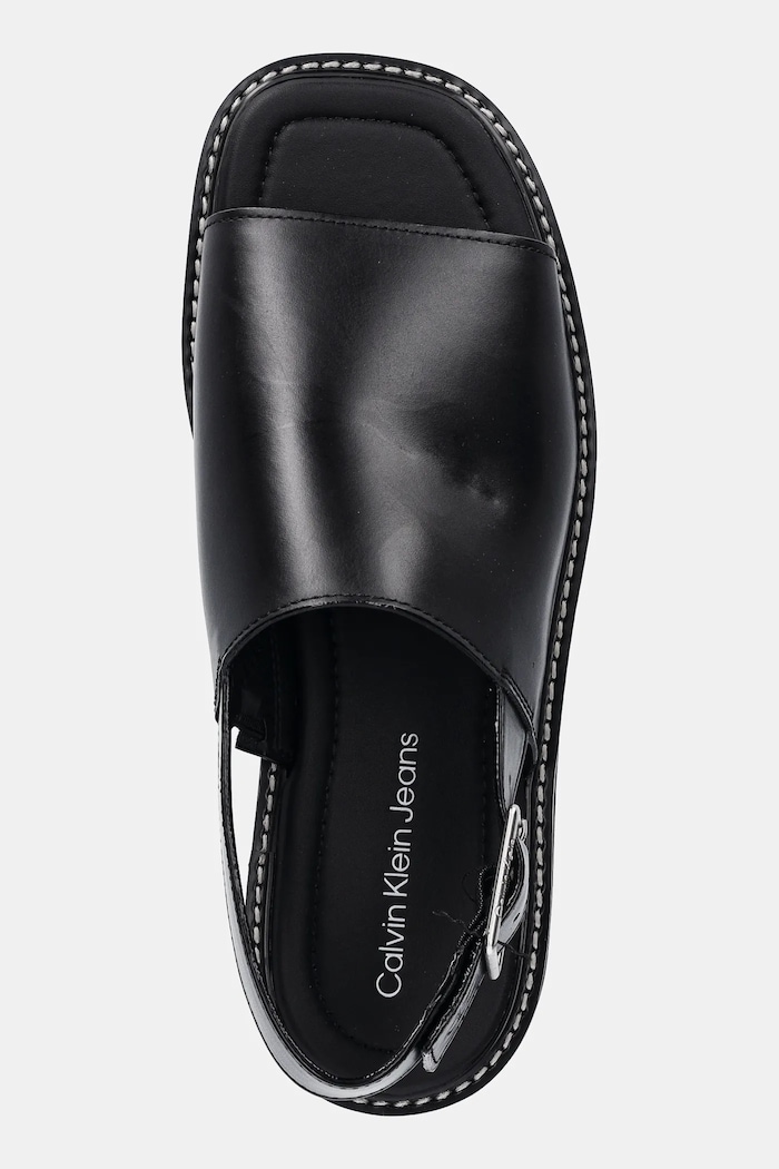 Sandále Calvin Klein Jeans SQ MOLDED SANDAL SLING MG LTH čierna YW0YW01711
