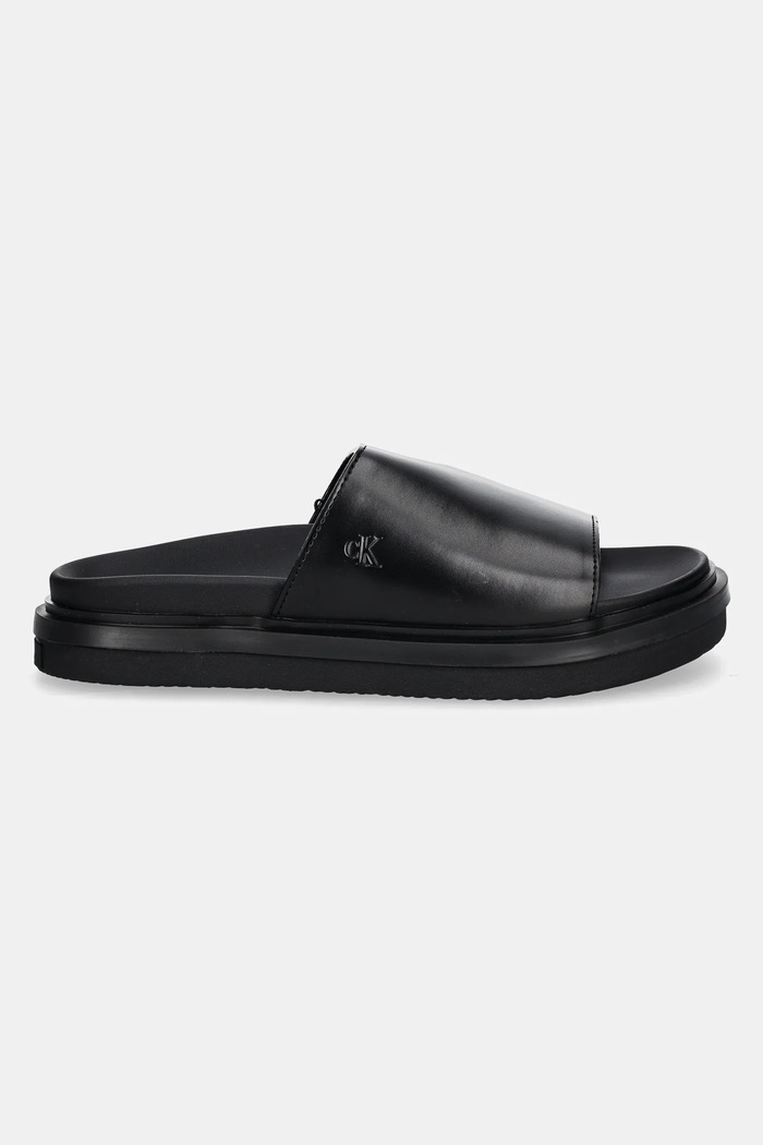 Natikače Calvin Klein Jeans FLAT MOLDED SANDAL SLIDE YW0YW01710 crna SS25