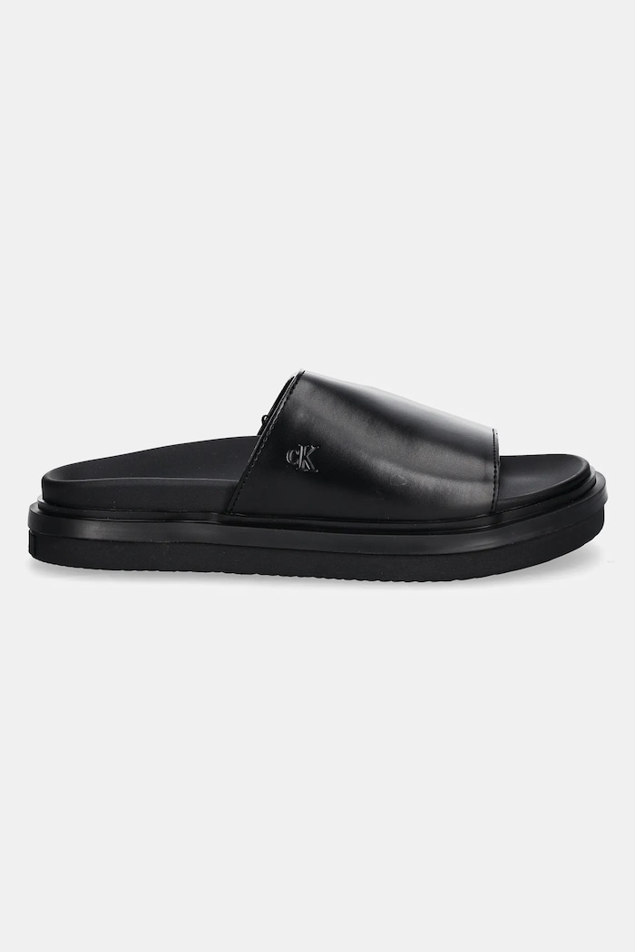 Natikače Calvin Klein Jeans FLAT MOLDED SANDAL SLIDE YW0YW01710 crna SS25