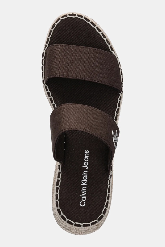 Natikače Calvin Klein Jeans SPORTY ROPE MG LTH WEBBING smeđa YW0YW01704