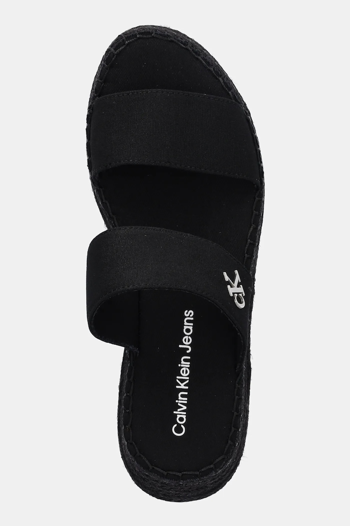Calvin Klein Jeans klapki SPORTY ROPE MG LTH WEBBING czarny YW0YW01704