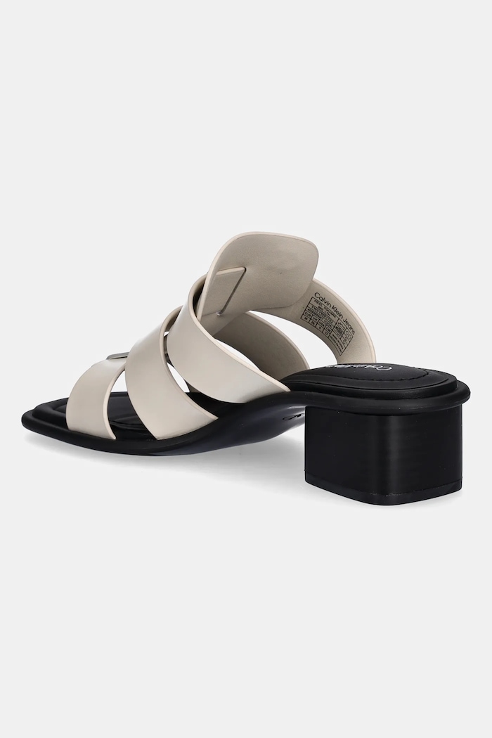Обувки Чехли Calvin Klein Jeans HEEL SQUARE MG LTH YW0YW01702 бежов