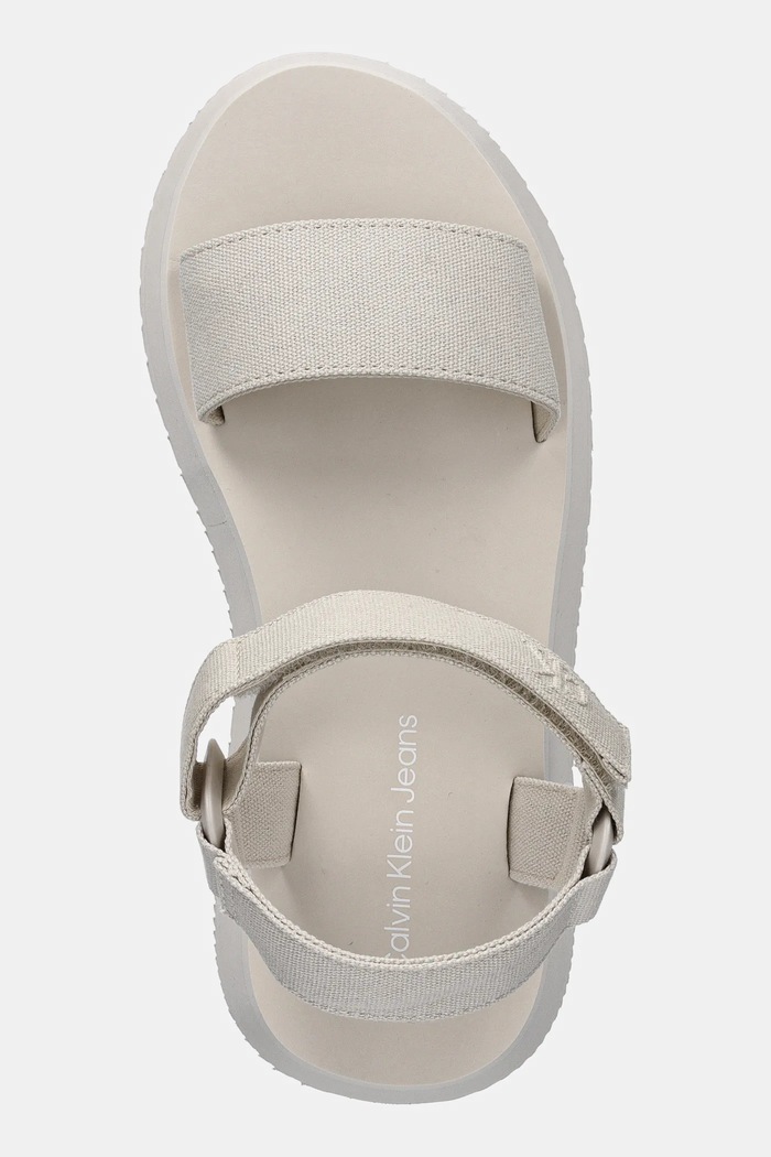Calvin Klein Jeans sandały SANDAL VELCRO WEBBING MG beżowy YW0YW01693