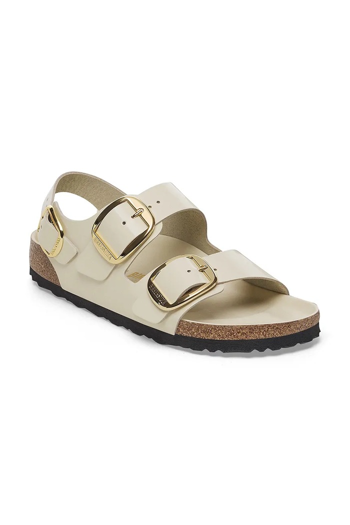 Birkenstock bőr szandál Milano Big Buckle 1025395 bézs SS25