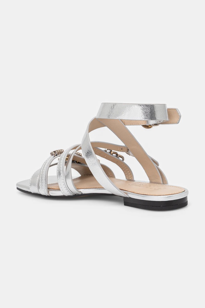 Obuwie Pinko sneakersy skórzane Marli SD0317.P049.ZZF srebrny