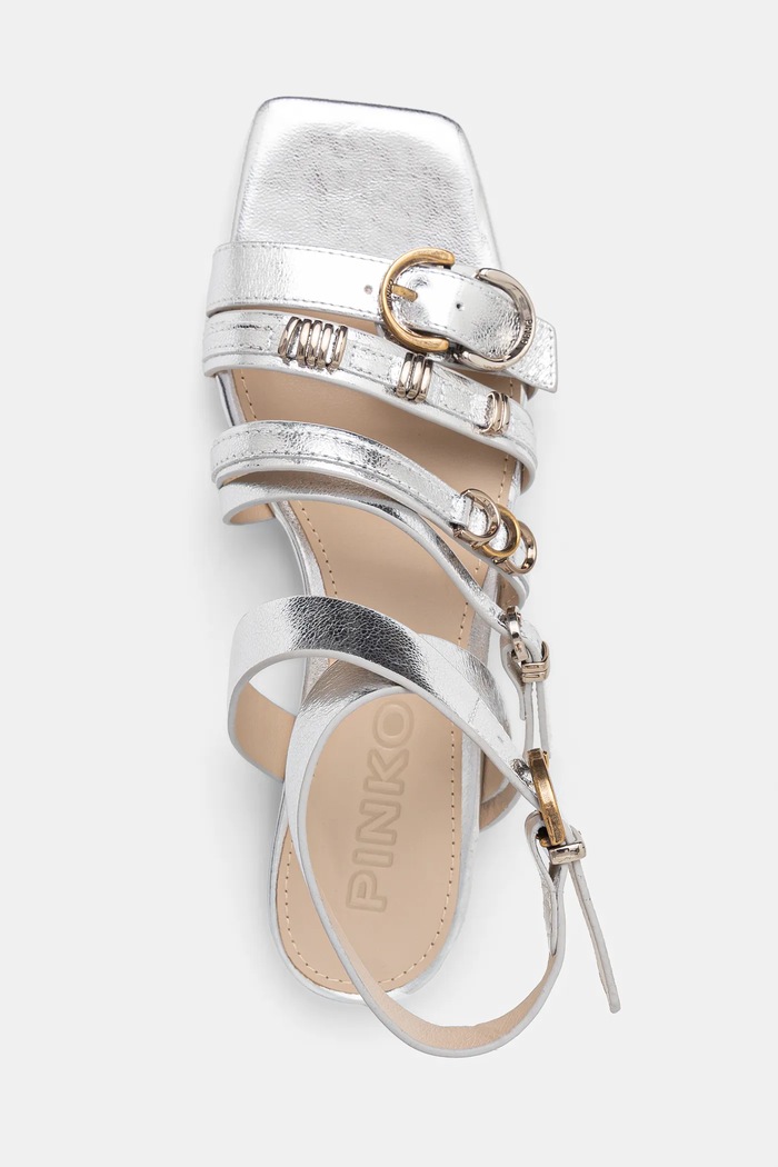 Pinko sneakersy skórzane Marli srebrny SD0317.P049.ZZF