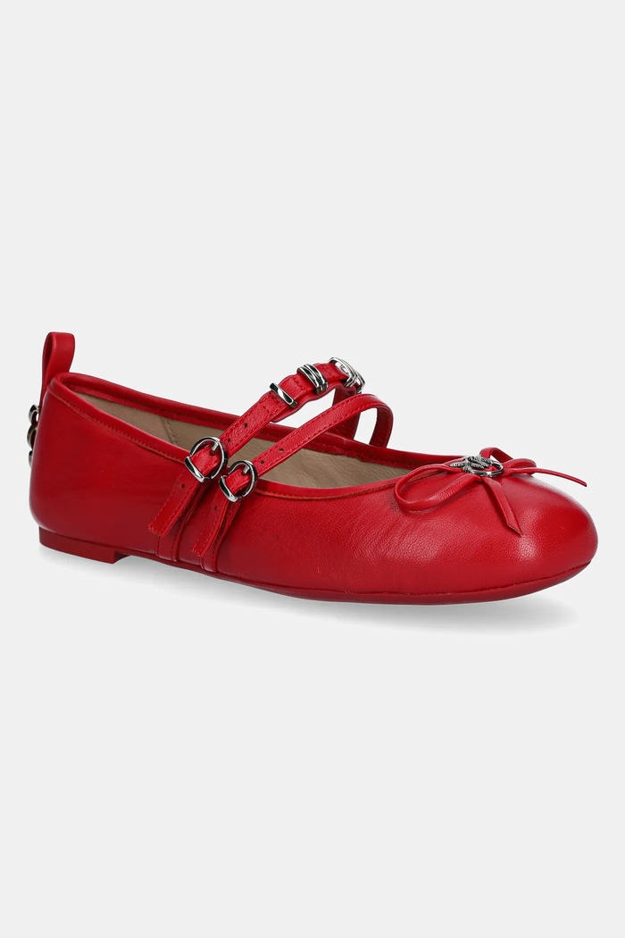 Pinko baleriny skórzane Gioia czerwony SD0297.P003.R30