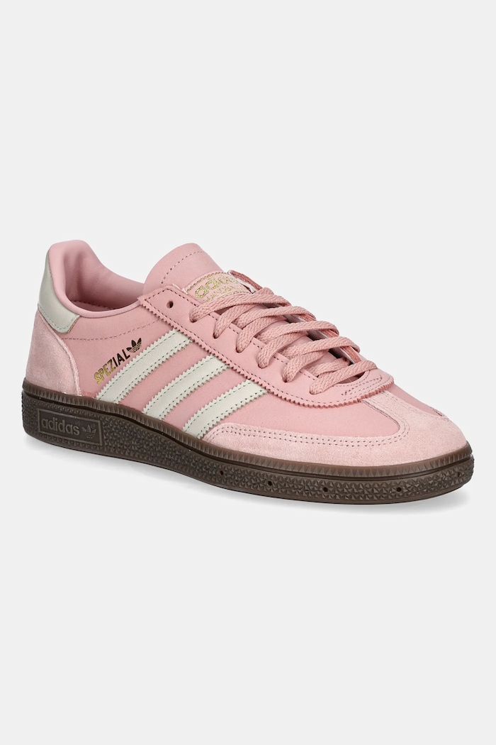 Tenisice od nubuk kože adidas Originals Handball Spezial ravni roza JI2646