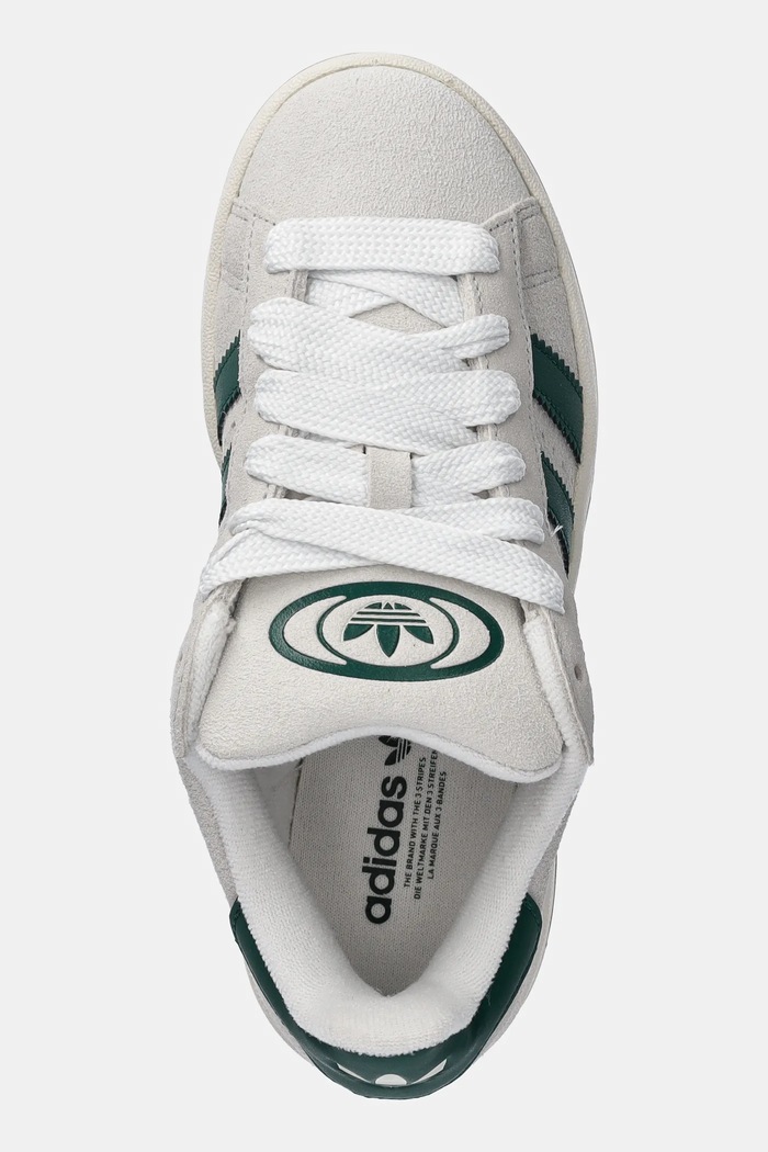 adidas Campus 00s Crystal White Collegiate Green JQ7784 gray