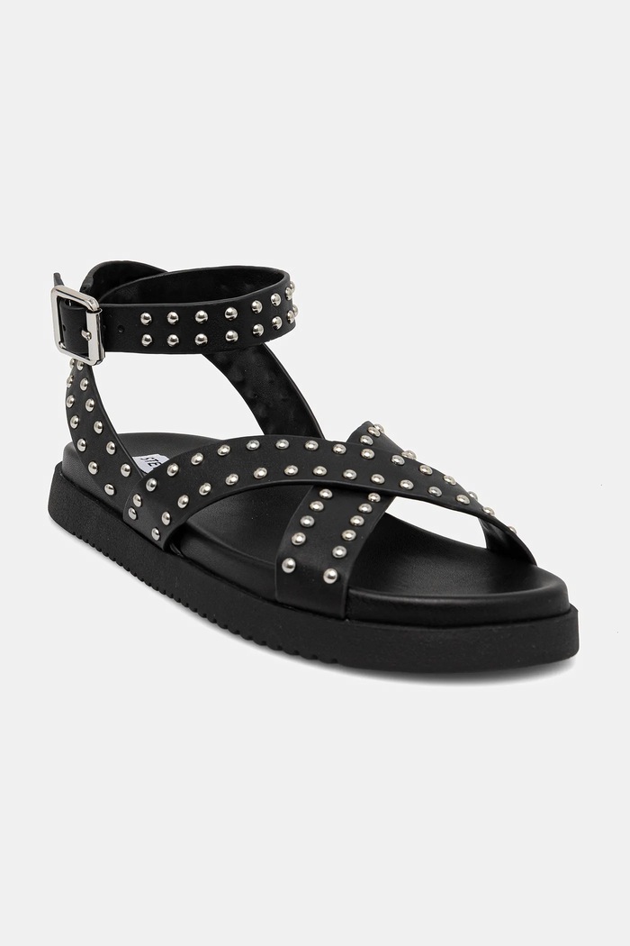 Steve Madden sandały skórzane My Bestie-S płaski czarny SM11003786.032