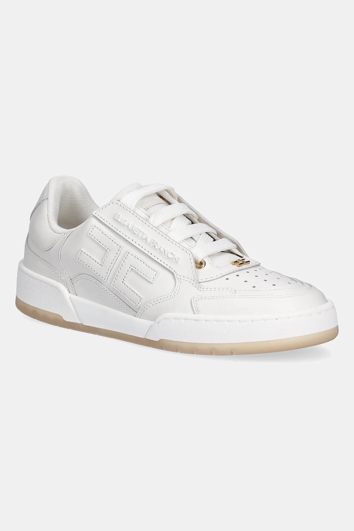 Elisabetta Franchi sneakers in pelle pelle fiore bianco SA48G51E2.360